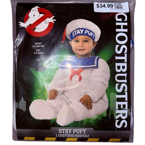 New Ghostbusters Infant Stay Puft Marshmallow Man Halloween Costume Unisex 3-6 m - Picture 1 of 1